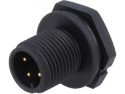 CONECTOR M12 4T MACHO PANEL PLASTICO