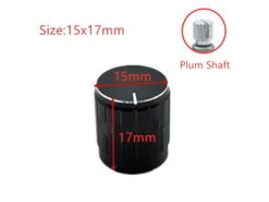PERILLA ALUMINIO NEGRA 17mm x 8mm PARA PTS.